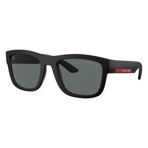 New PRADA LINEA ROSSA Black Polarised Square PS 01ZS DG0-02G Sunglasses Women